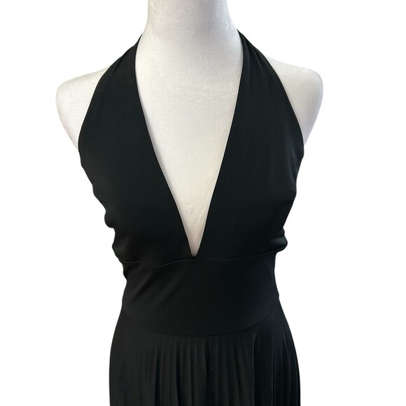Max And Cleo Black Halter Dress Pleated Bottom Sz S - Picture 2 of 7
